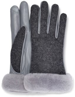 Ugg Fabric Leather Shorty Tech Handschoenen Dames grijs