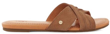 Ugg Gestanste leren slippers UGG , Brown , Dames - 37 Eu,39 Eu,38 Eu,36 EU