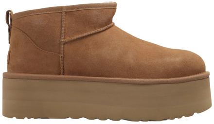 Ugg Klassieke Ultra Mini Platform Enkellaarzen voor Dames UGG , Brown , Dames - 41 Eu,40 Eu,38 Eu,37 Eu,39 EU