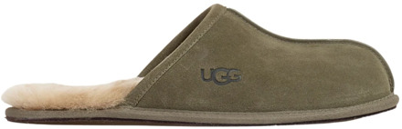 Ugg Scuff pantoffel van suède met schapenvacht Olijfgroen - 41