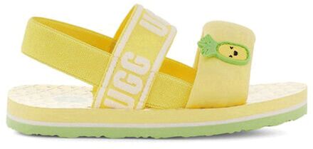 Ugg Zuma Sling Slide Pineapple Stuffie Sandalen Junior geel - wit - 22