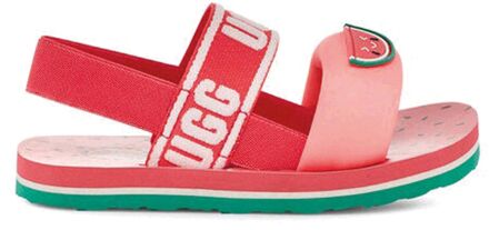 Ugg Zuma Sling Slide Watermelon Stuffie Sandalen Junior rood - roze - groen - 22