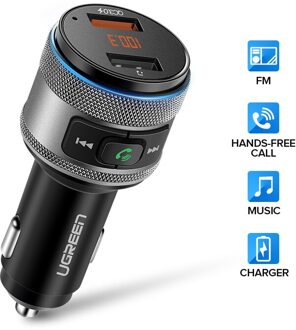 Ugreen Usb Car Charger Fm-zender Qc 3.0 Auto Opladen Fast Charger QC3.0 Oplader Voor Xiaomi Samsung Iphone Quick 3.0 lading