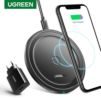 Ugreen Wireless Charger For iPhone 12 X 8 XS XR 10W Qi Wireless Charging Pad QC 3.0 for Samsung S9 Note 9 Fast Wireless Charger