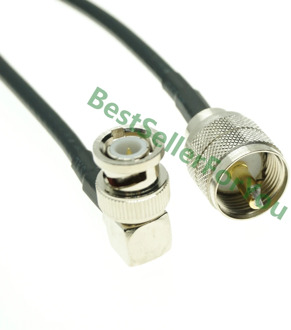 UHF MALE PL-259 PL259 Plug To BNC Male Right Angle Jumper Pigtail Coax RG58 Cable 15/30/50/100cm