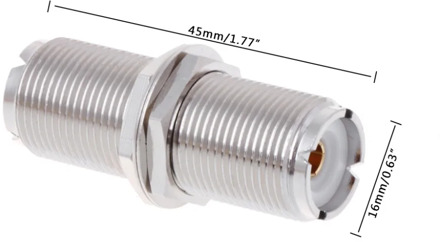UHF SO239 Female To Female Jack Nut Bulkhead Panel Mount Adapter Connector Straight F/F