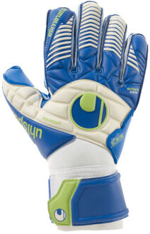 Uhlsport Keepershandschoenen Eliminator AquaSoft Wit / Pacific Blue / fluo gr. - 7