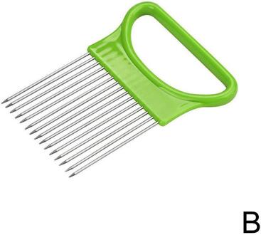 Ui Naald Ui Vork Staal Groenten Fruit Snijmachine Tomaat Cutter Snijden Veilig Aid Houder Keuken Accessoires Gereedschap B