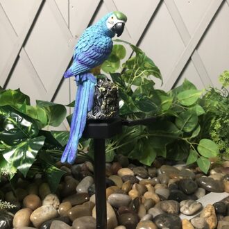 Uil Eekhoorn Parrot Vorm Energie Lamp Led Solar Outdoor Tuin Waterdichte Verlichting Nachtlampje Uil Uil Gazon Lamp Decoratie blauw parrot