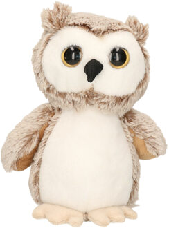 Uil vogel bruin knuffel van zachte pluche - 17 cm zittend