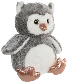 Uil vogel grijs knuffeldier van zachte pluche - 23 cm - grijs - Vogel knuffels