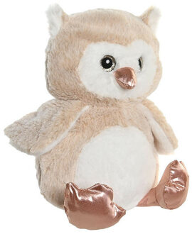 Uil vogel lichtbruin knuffeldier van zachte pluche - 23 cm - lichtbruin - Vogel knuffels