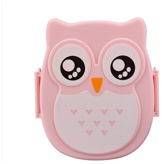Uil Vormige Bento Box Met Compartiment Met Deksel Lunch Voedsel Container Kinderen School Draagbare Bento Box