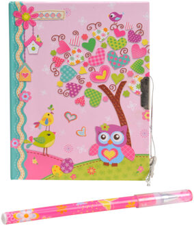 uiltje dagboek met slot en pen