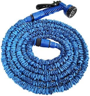 Uitbreidbaar Tuinslang Kit 25FT/50FT/75FT/100FT 7 Functie Spray Nozzle Sproeier Hoge Druk Flexibele Watering pijp 100FT / blauw