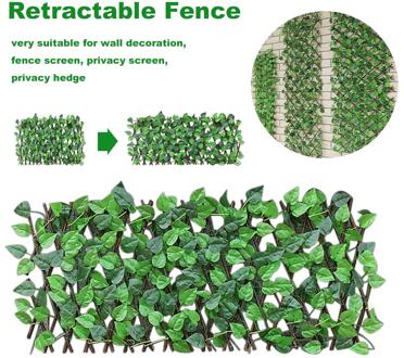 Uitbreiden Trellis Hek Intrekbare Hek Kunstmatige Tuin Plant Hek Uv Beschermd Privacy Scherm Voor Home Decor Greenery Muur