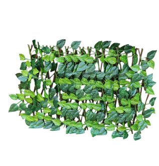 Uitbreiden Trellis Hek Intrekbare Hek Kunstmatige Tuin Plant Hek Uv Beschermd Privacy Screen Voor Outdoor Indoor groen leaf