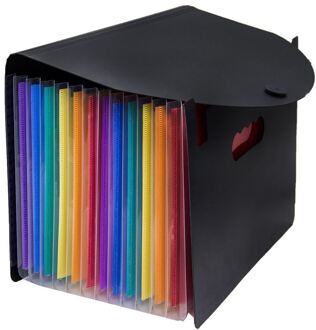 Uitbreidende Bestand Map 12 Zakken, Zwarte Accordeon A4 Map Document Zak Kantoor School Supply
