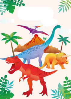 Uitdeelzakjes Dino Apatosaurus (6st) Multikleur - Print