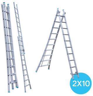 Uitgebogen Reform Ladder - Tweedelige Ladder Met 2x10 Sporten