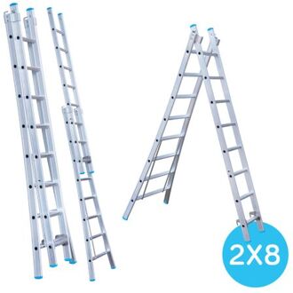 Uitgebogen Reform Ladder - Tweedelige Ladder Met 2x8 Sporten