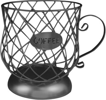 Uitgeholde Koffie Capsule Opslag Mand Creatieve Koffiekopje Vormige Fruit Koffie Pod Organizer Houder Voor Home Cafe Hotel Ornament zwart