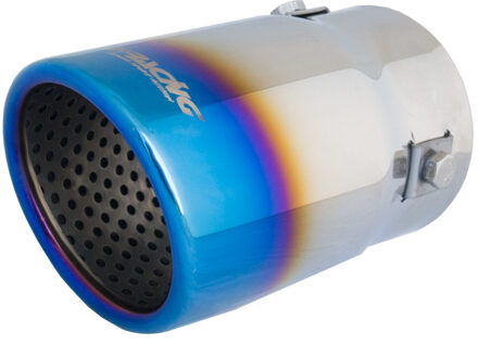 Uitlaatsierstuk Rond/Schuin RVS/Titanium - Ø76xL128mm - Montage 43->67mm