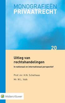 Uitleg Van Rechtshandelingen - Monografieën - H.N. Schelhaas