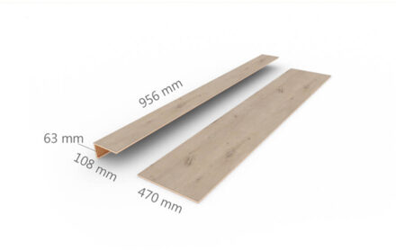 Uitloopprofiel | PVC WPC | Lumber | Box C 122 x 10,8 cm Bruin