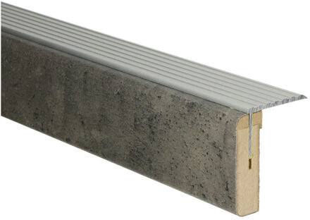 Uitloopprofiel Zilver | Göteborg Beton Donker | 121 x 6,3 cm Aluminium