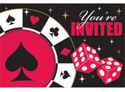Uitnodigingskaart poker spel Multi