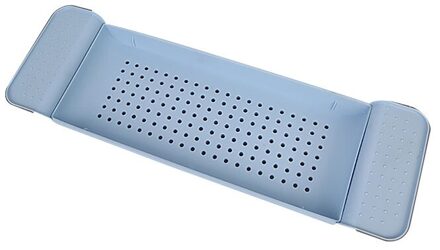 Uitschuifbare Badkamer Plank Bad Lade Douche Caddy Mand Bad Opbergrek Handdoek Houder Intrekbare Keuken Afdruiprek Rack blauw