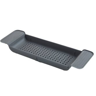 Uitschuifbare Badkamer Plank Bad Lade Douche Caddy Mand Bad Opbergrek Handdoek Houder Intrekbare Keuken Afdruiprek Rack zwart