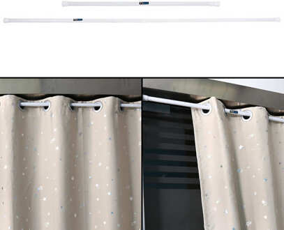 Uitschuifbare Lente Telescopische Gordijn Pole Rod Voor Douche Badkamer Gordijn Rail Geladen Pole Staaf Slaapkamer Keuken 85 ~ 150cm