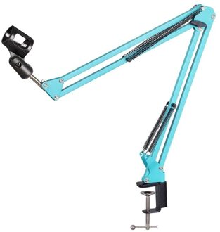 Uitschuifbare Opname Microfoon Houder Met Mic Clip Tafel Montage Klem G6DD blauw
