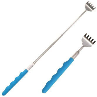 Uitschuifbare ruggenkrabber - 2x - 20 tot 65 cm - Blauw - rugkrabber - metaal