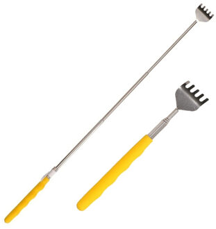 Uitschuifbare ruggenkrabber - 2x - 20 tot 65 cm - Geel - rugkrabber - metaal