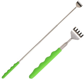 Uitschuifbare ruggenkrabber - 2x - 20 tot 65 cm - Groen - rugkrabber - metaal