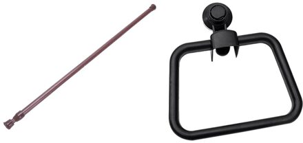 Uitschuifbare Telescopische Lente Geladen Netto Voile Spanning Gordijn Rail Pole Staven & Handdoek Ring Vacuüm Sterke Zuignap