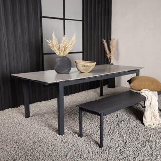 Uitschuifbare Tuintafel 'Ethen' 229/310 x 100cm, kleur Zwart