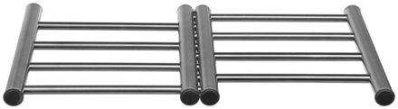 Uitschuifbare/verstelbare pannen onderzetter - RVS - 22,5 x 20 cm - Pannenonderzetter Zilver