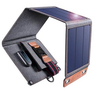 uitvouwbare Solar Charger met 4 panelen –  1 USB laadpoort - 14W – 2.4A max