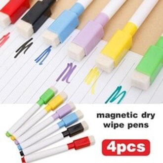 Uitwisbare 4 Kleur Willekeurige Magnetische Whiteboard Pen White Board Pen Whiteboard Marker Pennen Glad Schoolbord Student