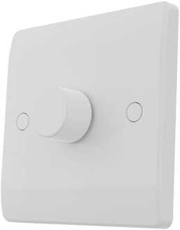 UK LED dimmer met draaiknop - 3-160W - Ondersteunt Two-way-1-gang (wisselschakeling) - Fase-aan- en afsnijding - Voor Britse wanddozen - Inclusief afdekmateriaal Zwart