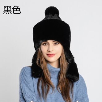 Uk Vrouwen Winter Outdoor Warm Fluffy Fleece Hoofddeksels Winter Warm Geïmiteerd Hoed Faux Fur Oorklep Ski Cap Khaki Zwart rood B