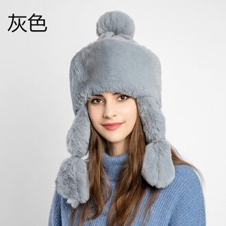 Uk Vrouwen Winter Outdoor Warm Fluffy Fleece Hoofddeksels Winter Warm Geïmiteerd Hoed Faux Fur Oorklep Ski Cap Khaki Zwart rood