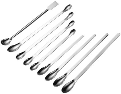 Ukcoco In 1 Rvs Sampling Lepels Laboratorium Scoops Mengen Spatels (Zilver)