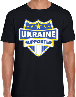 Ukraine supporter schild t-shirt zwart voor heren - Oekraine landen t-shirt / kleding - EK / WK / Olympische spelen outfit S