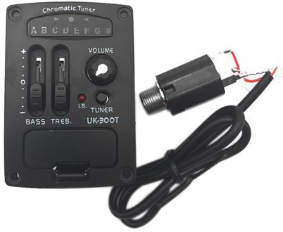 Ukulele Uke Piezo Pickup Voorversterker 3-Band Hawaii Mini Guitarra EQ Equalizer Tuner Systeem met LCD Display Uk-300T