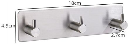 Ula Rvs Houder Haak 3M Sticker Adhesive 1Pc Deur Kleding Coat Hat Hanger Hanger Handdoek Kleding Gewaad rack Gratis Punch A61311-1